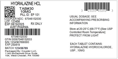 Label (23155 Hydralazine HCl 10mg 67046 1520 33)